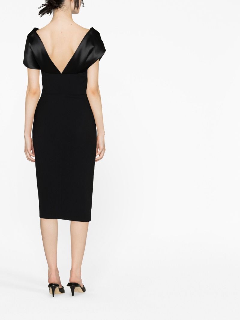 Black Wrenley Off-shoulder Midi Dress