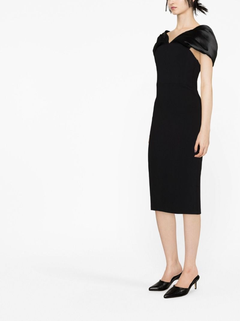 Black Wrenley Off-shoulder Midi Dress