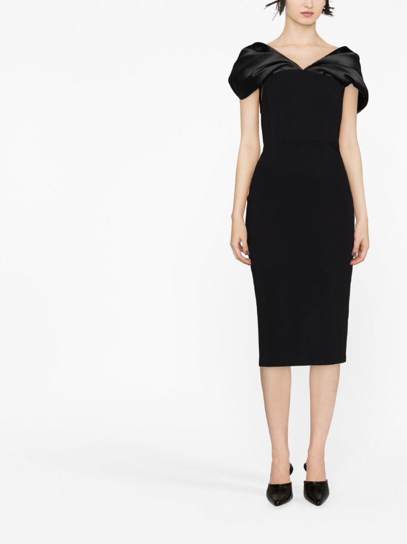 Black Wrenley Off-shoulder Midi Dress