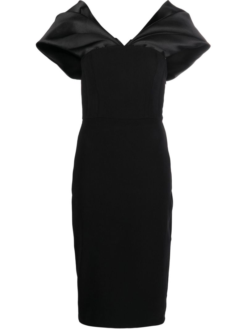 Black Wrenley Off-shoulder Midi Dress