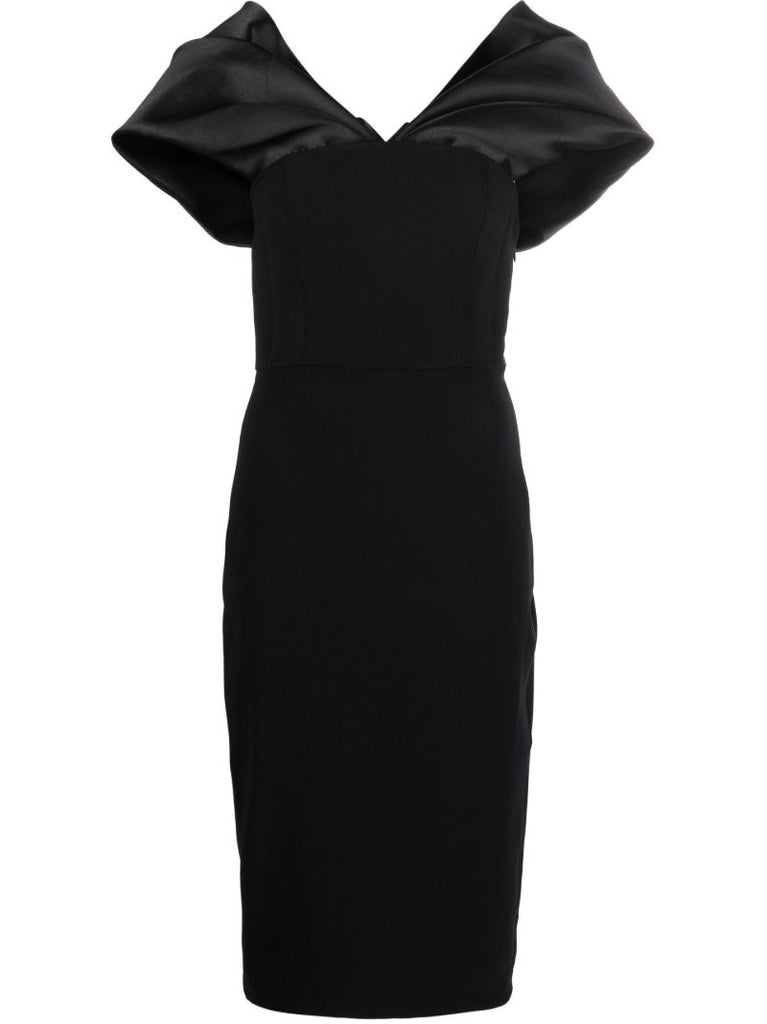 Black Wrenley Off-shoulder Midi Dress