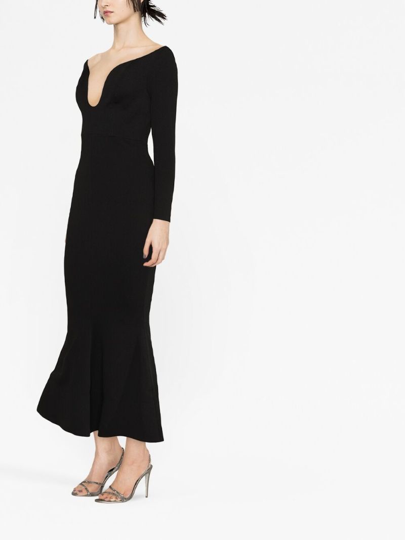 Black Isa Off-the-shoulder Maxi Dress