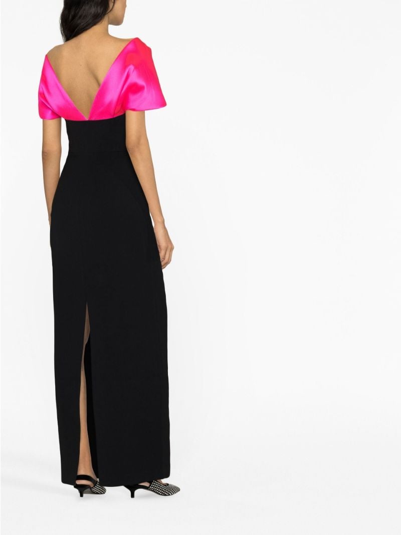 Black Off-shoulder Draped Maxi Dress