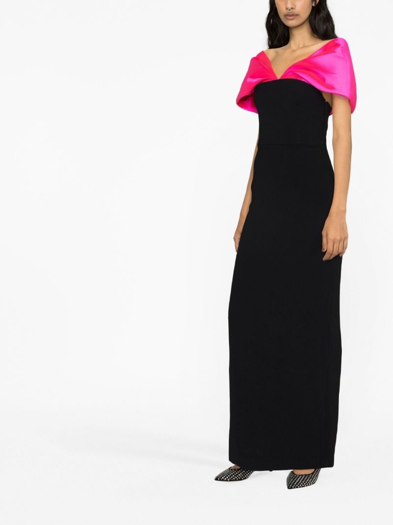 Black Off-shoulder Draped Maxi Dress