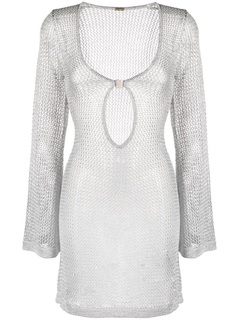 Silver Ethan Open-knit Mini Dress