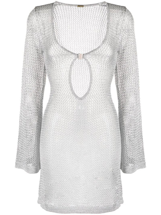 Silver Ethan Open-knit Mini Dress
