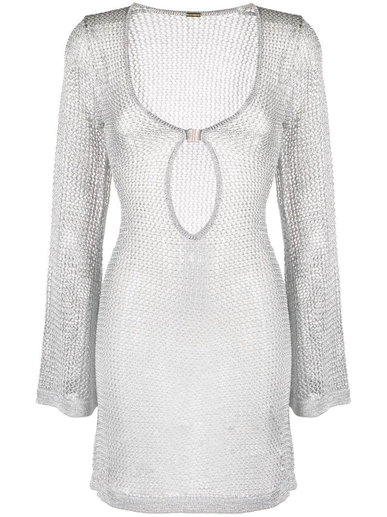 Silver Ethan Open-knit Mini Dress