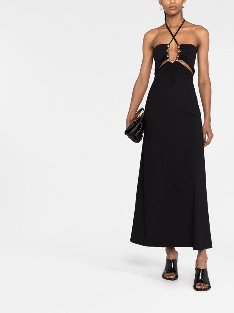 Black Byonce Halterneck Midi Dress