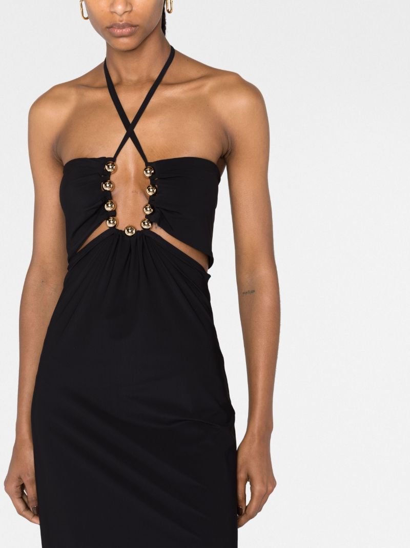 Black Byonce Halterneck Midi Dress