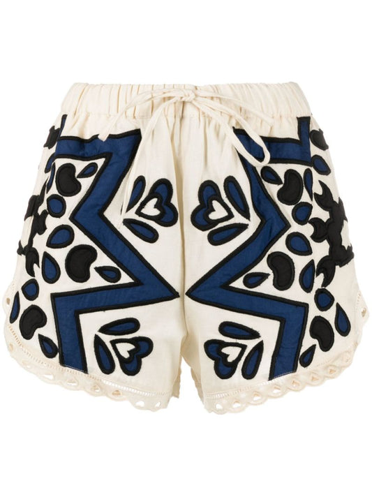 Navy Sea Kaia Kaledioscope Cotton Shorts