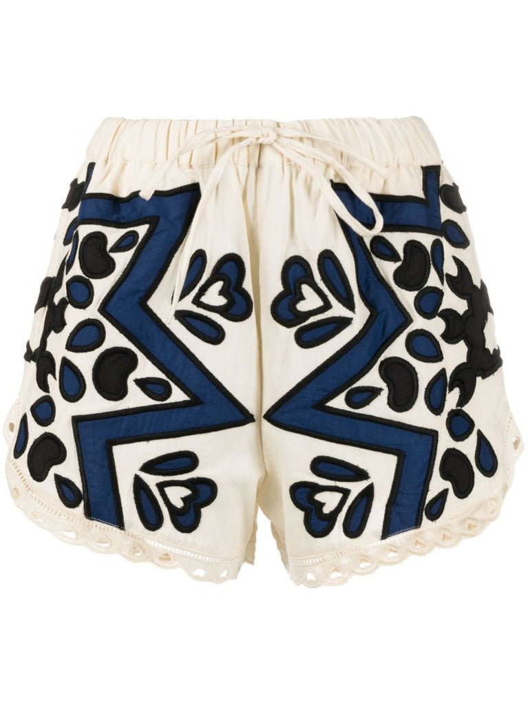 Navy Sea Kaia Kaledioscope Cotton Shorts
