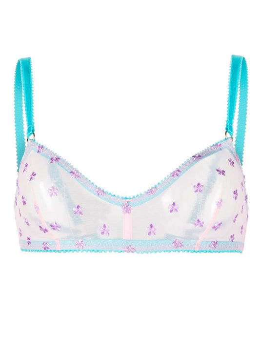 Blue Beth Embroidered Soft Bra