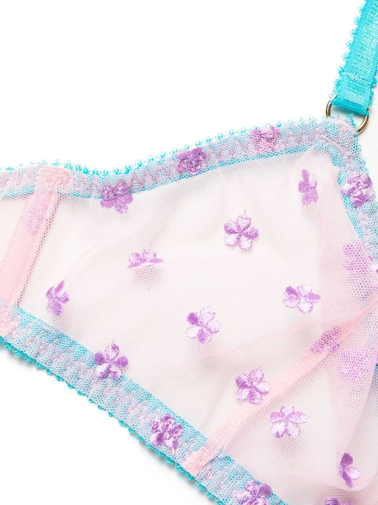 Blue Beth Embroidered Soft Bra