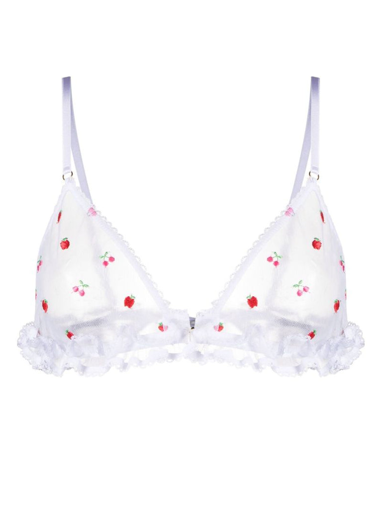 White Pomme Embroidered Triangle Bra