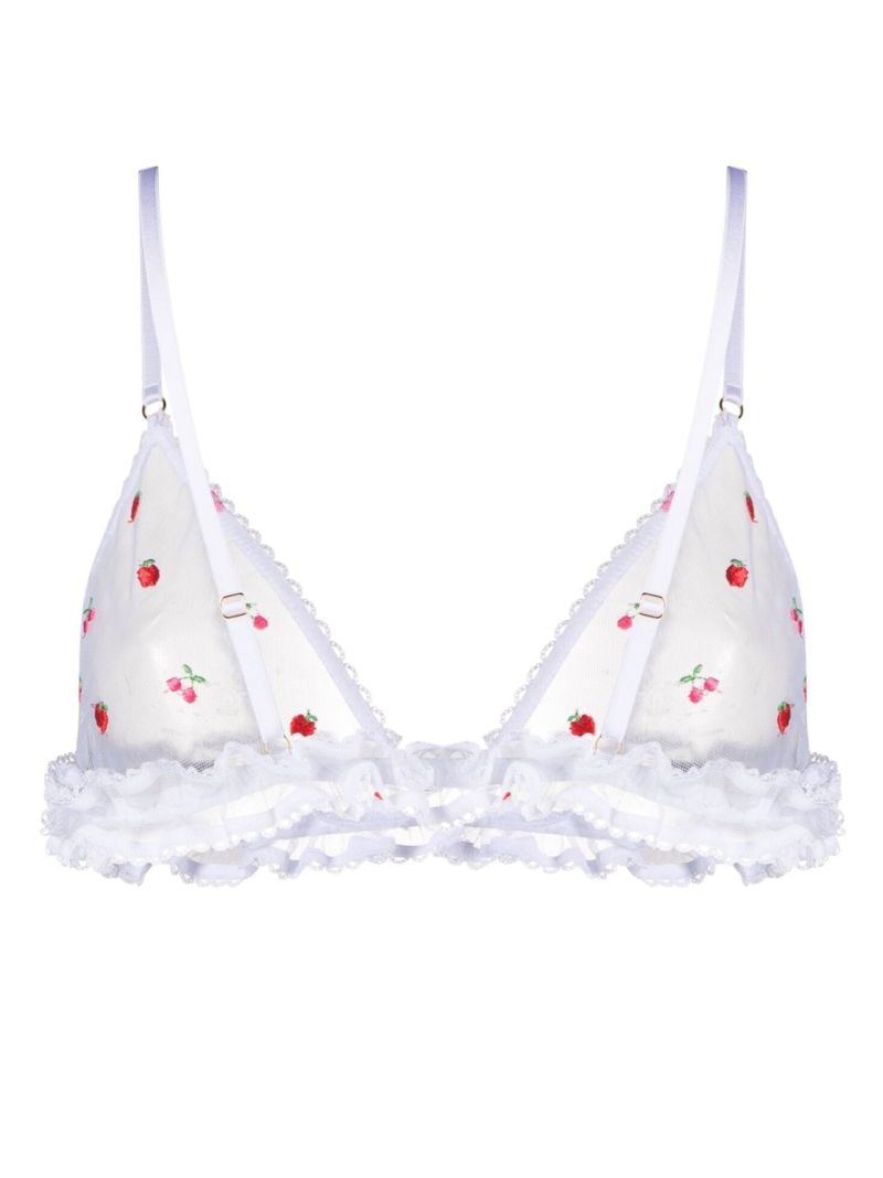 White Pomme Embroidered Triangle Bra
