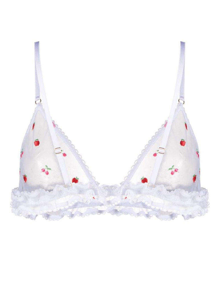 White Pomme Embroidered Triangle Bra