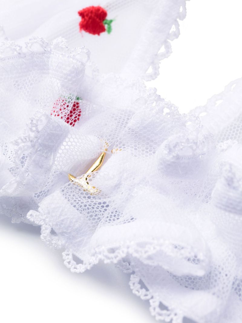 White Pomme Embroidered Triangle Bra