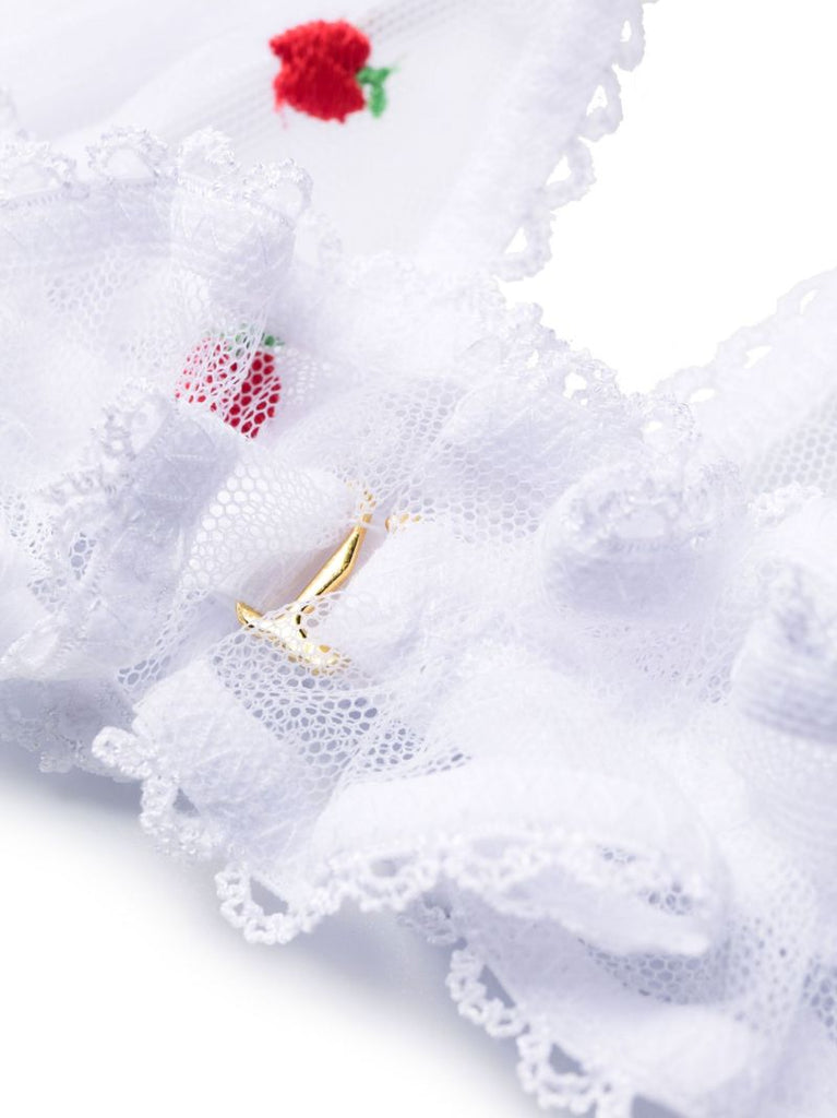 White Pomme Embroidered Triangle Bra