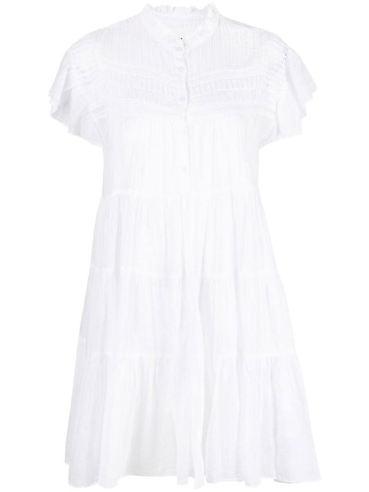 White Lanikaye Tiered Cotton Mini Dress