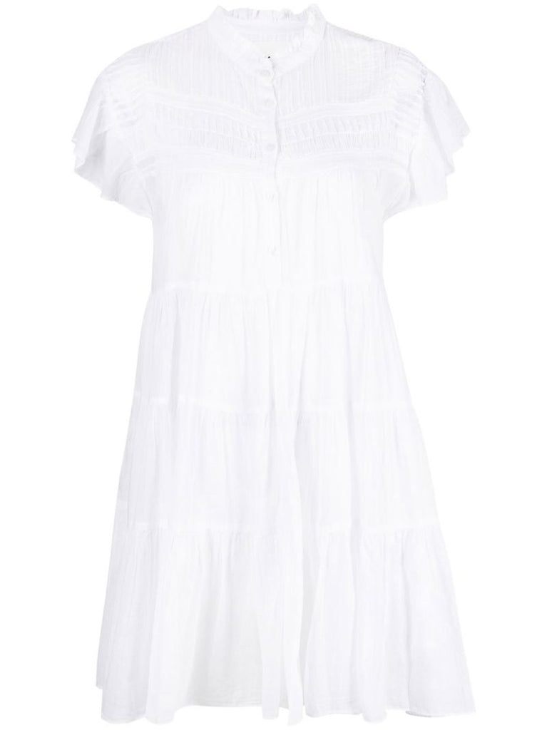 White Lanikaye Tiered Cotton Mini Dress