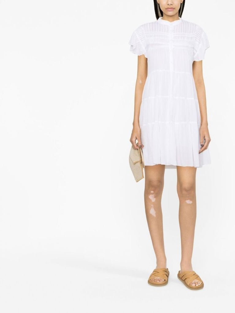 White Lanikaye Tiered Cotton Mini Dress