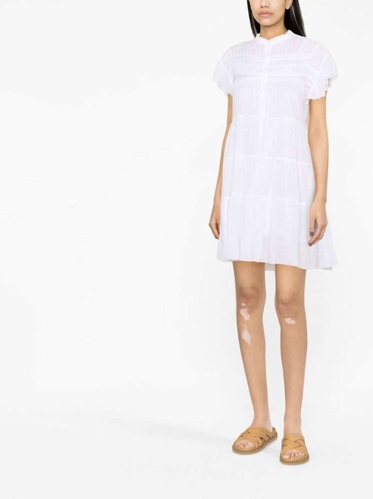 White Lanikaye Tiered Cotton Mini Dress