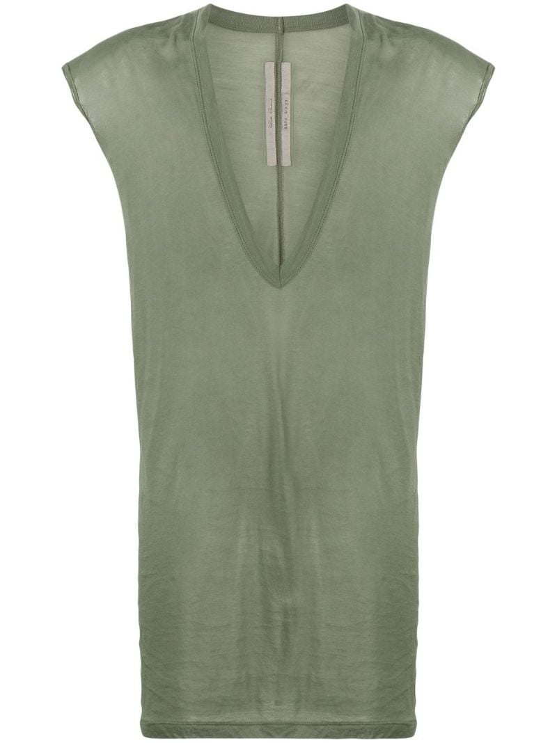 Green V-neck Organic Cotton Vest
