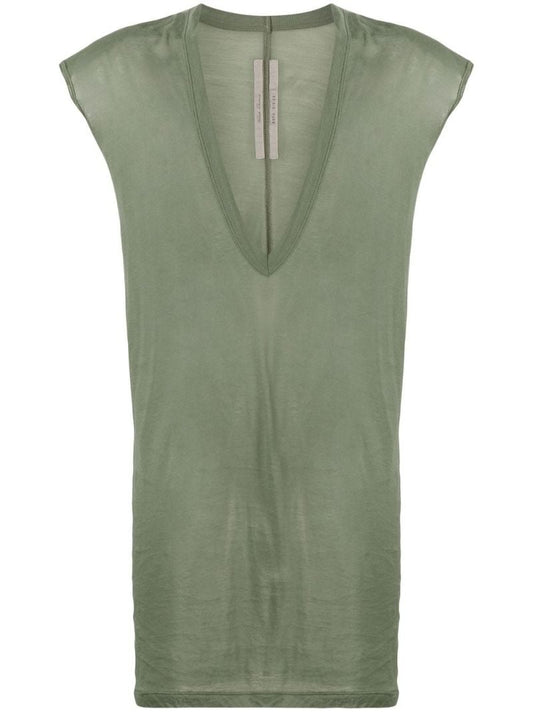 Green V-neck Organic Cotton Vest