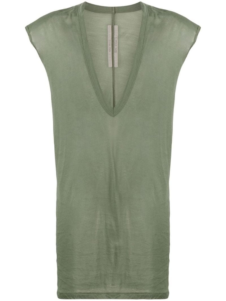 Green V-neck Organic Cotton Vest