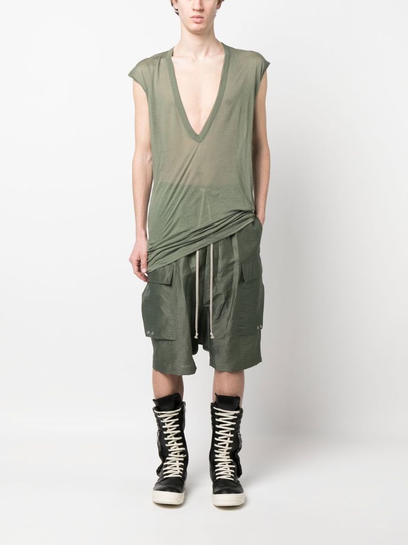 Green V-neck Organic Cotton Vest