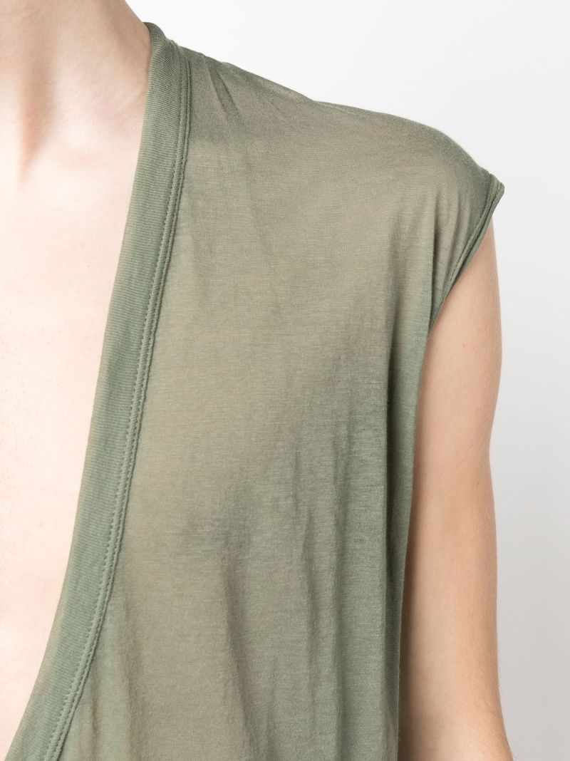Green V-neck Organic Cotton Vest