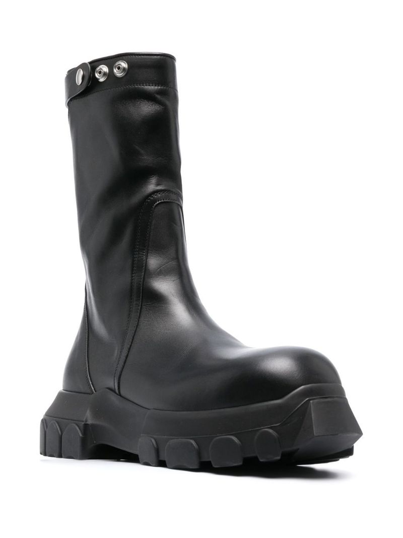 Black Creeper Bozo Leather Tractor Boots