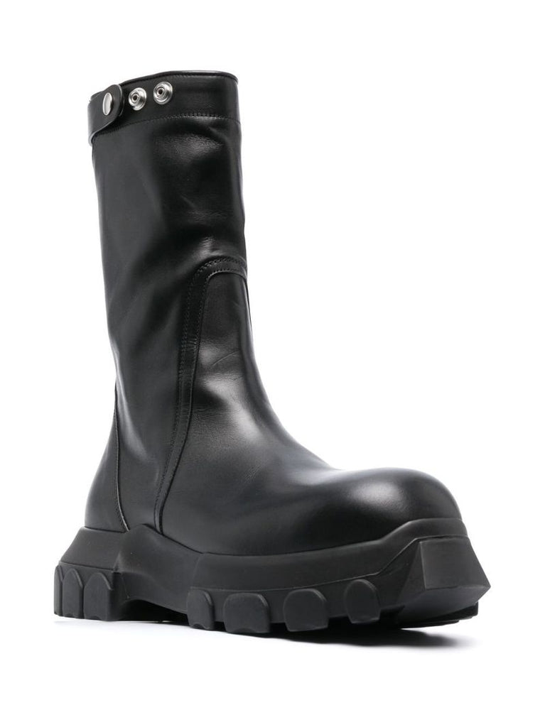 Black Creeper Bozo Leather Tractor Boots