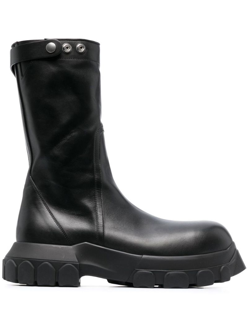 Black Creeper Bozo Leather Tractor Boots