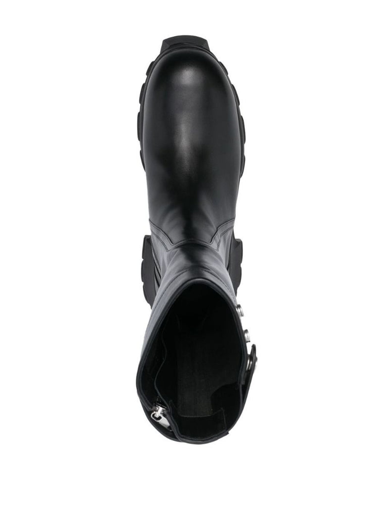 Black Creeper Bozo Leather Tractor Boots