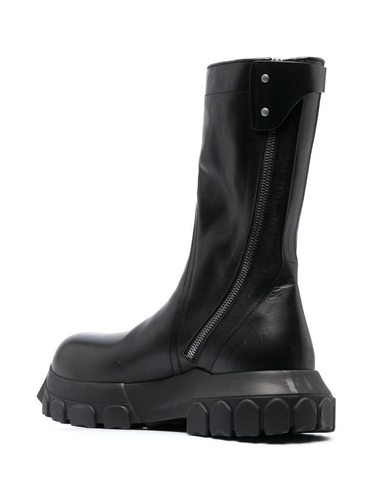 Black Creeper Bozo Leather Tractor Boots
