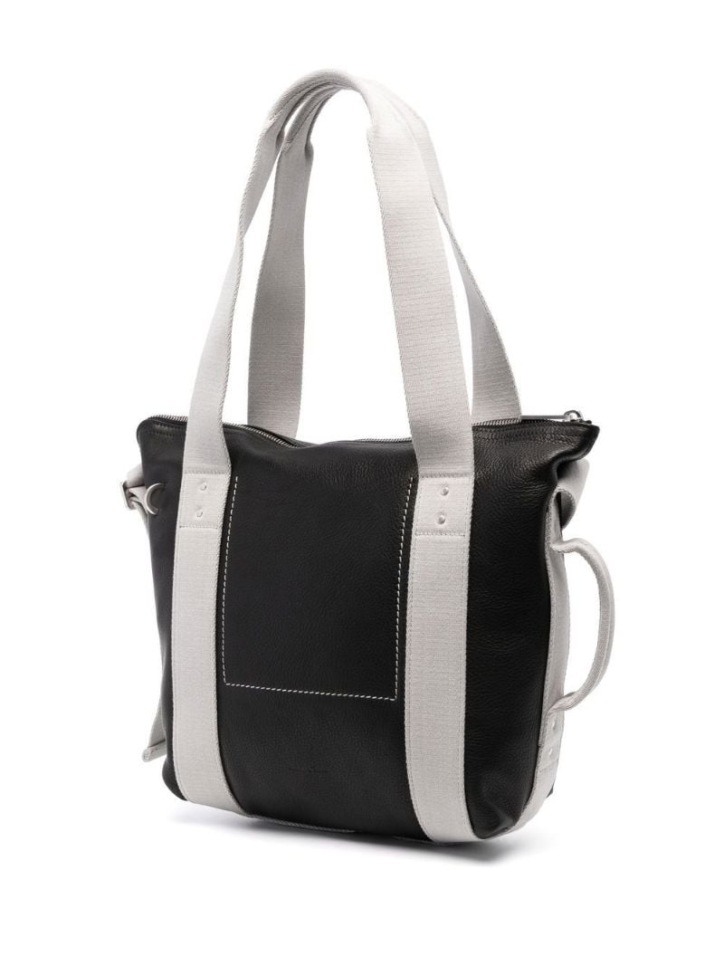 Black Mini Trolley Leather Tote Bag