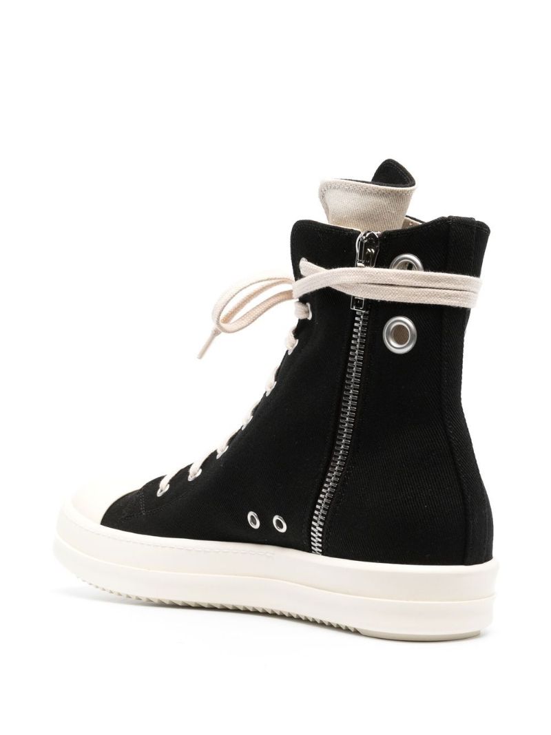 Black Canvas High-top Trainers