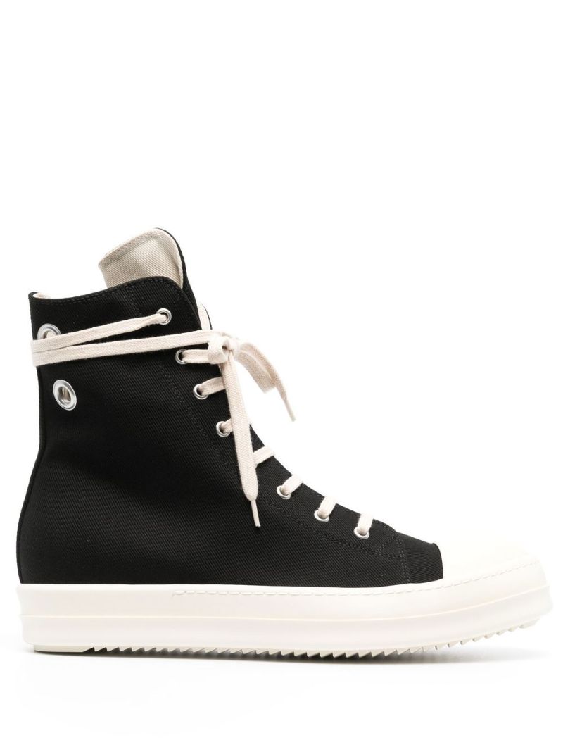 Black Canvas High-top Trainers