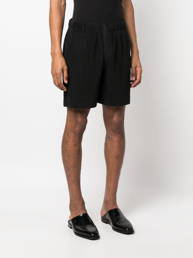 Black Outer Mesh PlissÃ_x0083_Â© Shorts