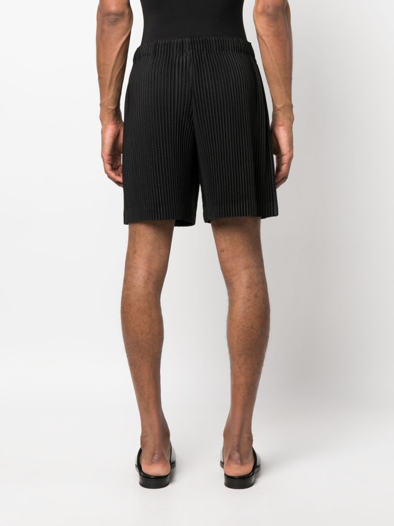 Black Outer Mesh PlissÃ_x0083_Â© Shorts