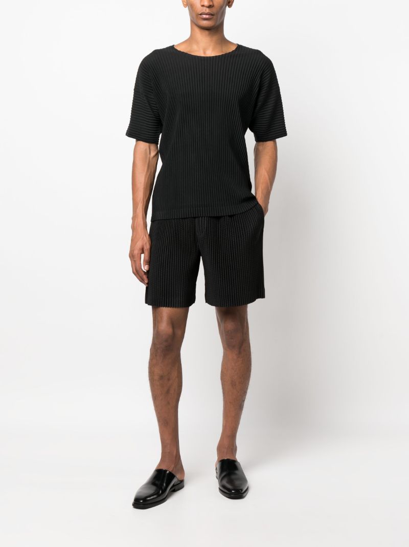Black Outer Mesh PlissÃ_x0083_Â© Shorts