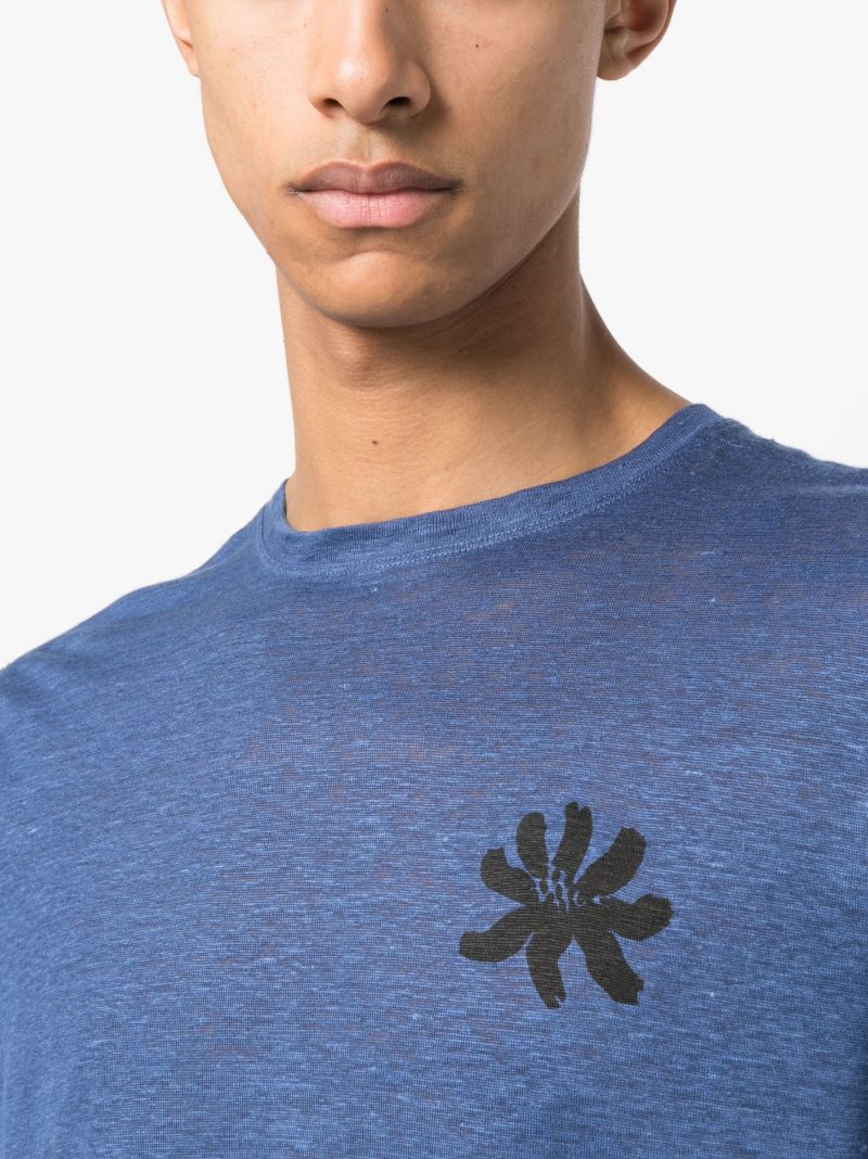Blue Sukha Graphic-print Hemp T-shirt