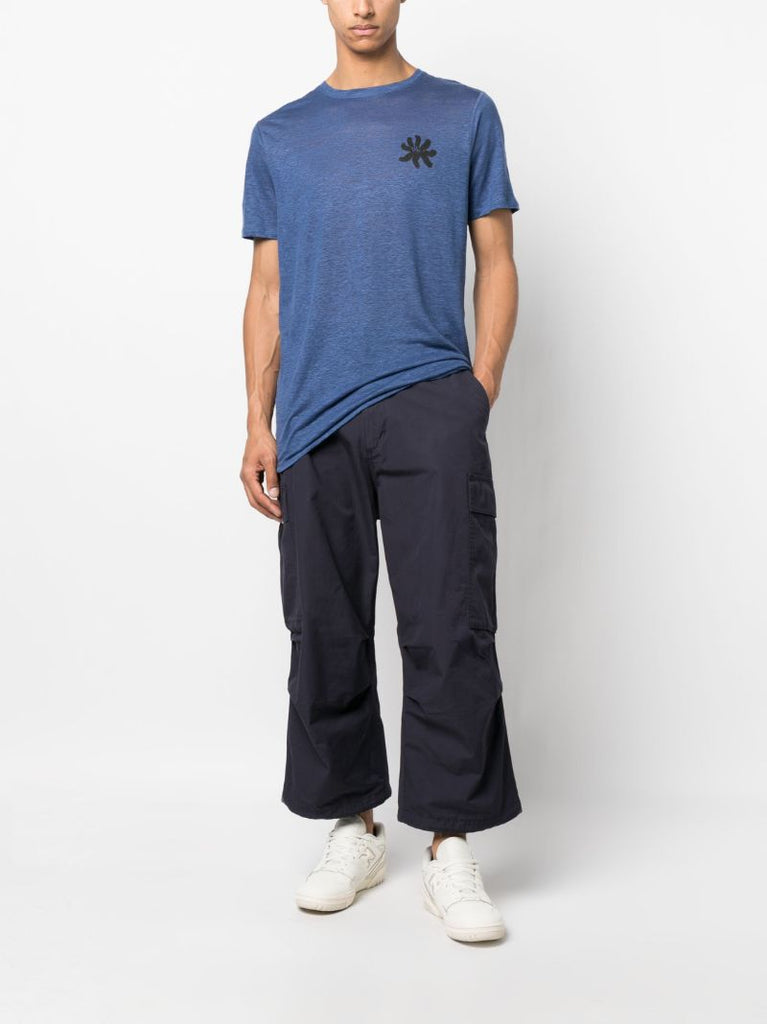 Blue Sukha Graphic-print Hemp T-shirt