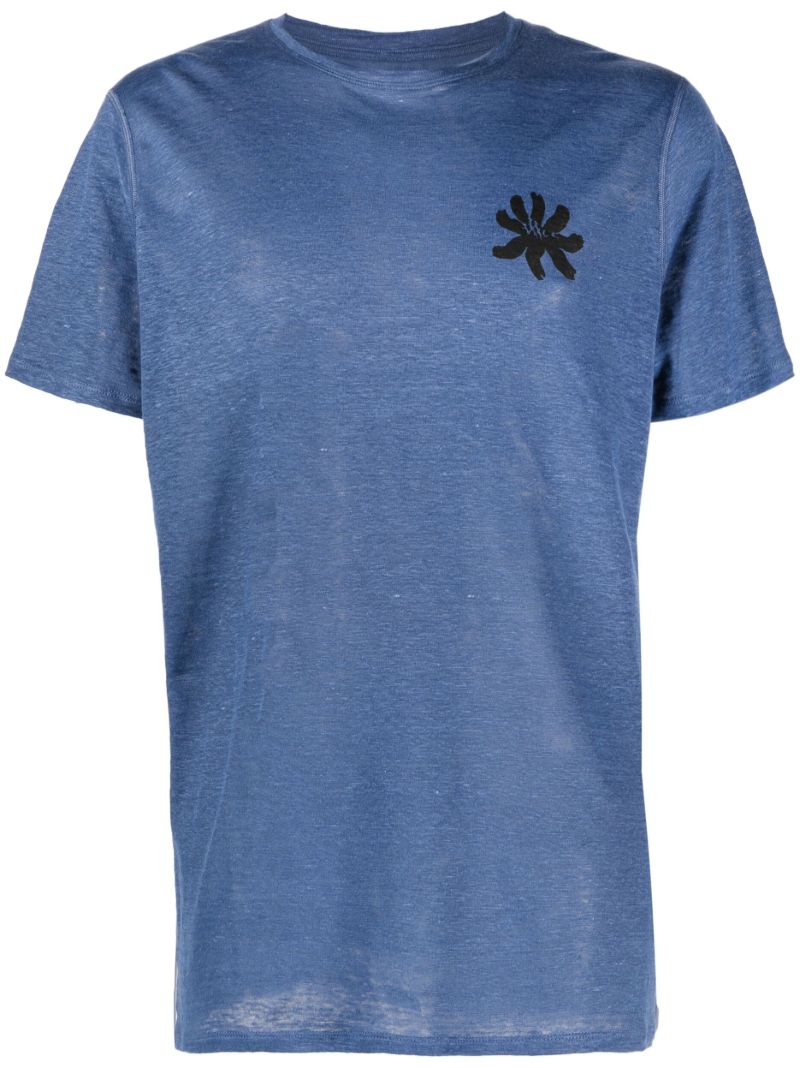 Blue Sukha Graphic-print Hemp T-shirt