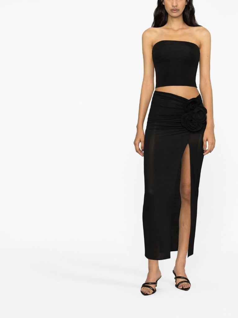 Black Rose AppliquÃ_x0083_Â© Skirt