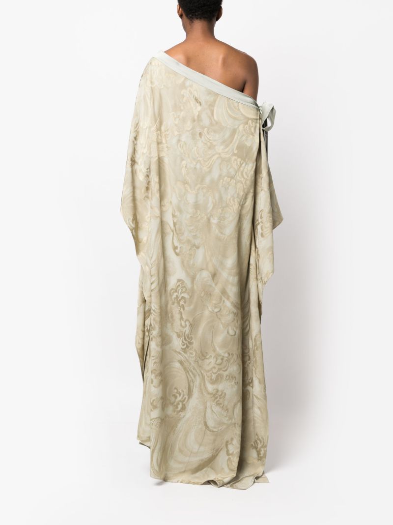 Green Aarons Jacquard Pattern Maxi Dress