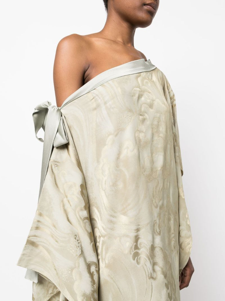 Green Aarons Jacquard Pattern Maxi Dress