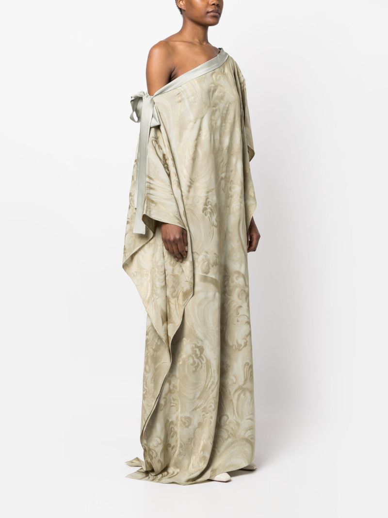 Green Aarons Jacquard Pattern Maxi Dress