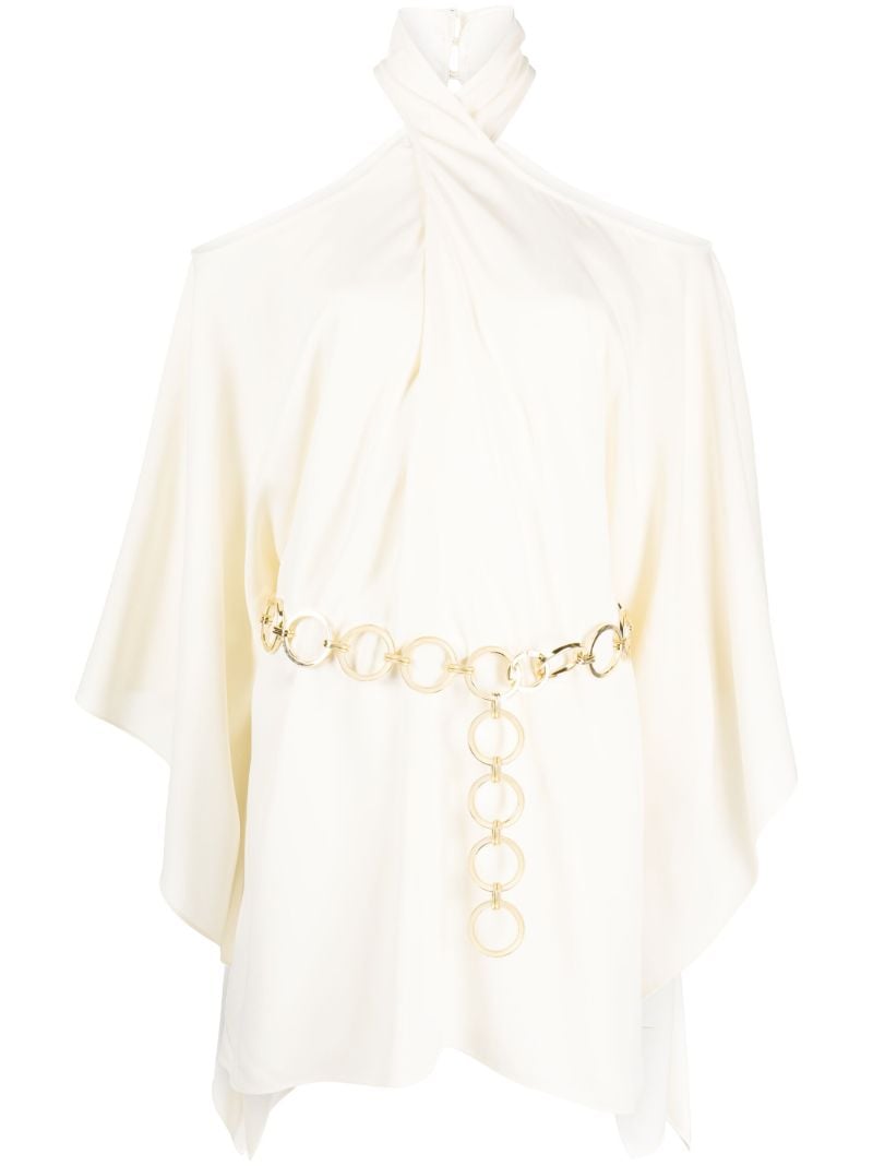 Neutral Piccolo Mambo Asymmetric Mini Dress